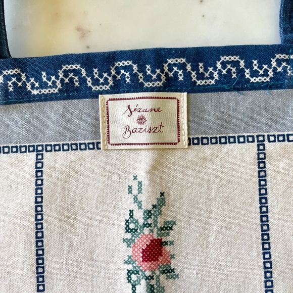 Sezane x Baziszt Blue Floral Tote Bag - Picture 5 of 12